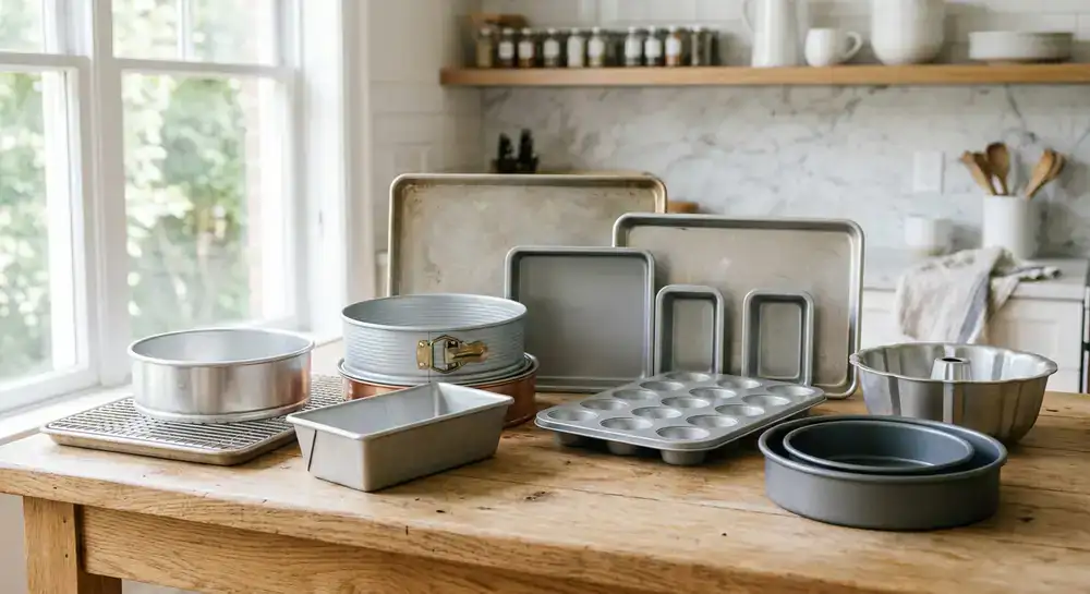 Assortiment van hoogwaardige metalen bakvormen en cakeblikken